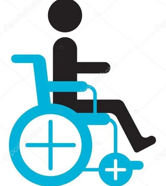 Ludzik na wozku inwalidzkim